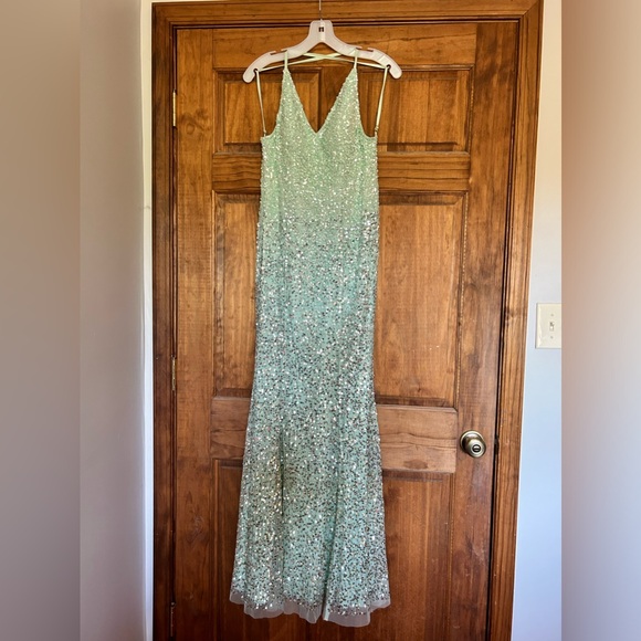 Light Green Sequin Prom Dress - Picture 1 of 3